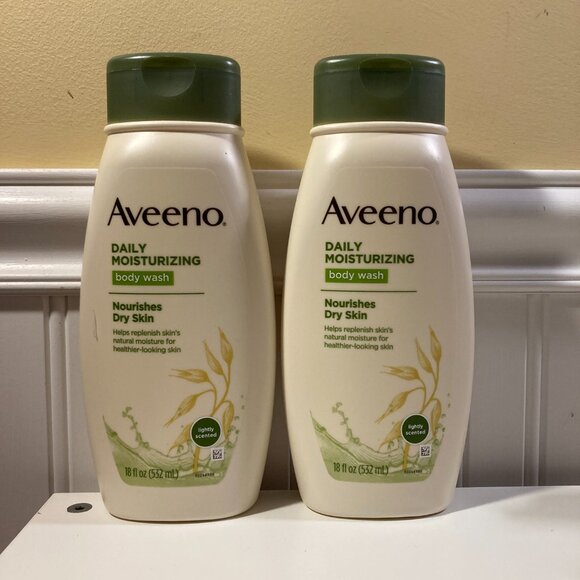 Aveeno Daily Moisturizing Body Wash 18 oz - New Set of 2 - Picture 1 of 2